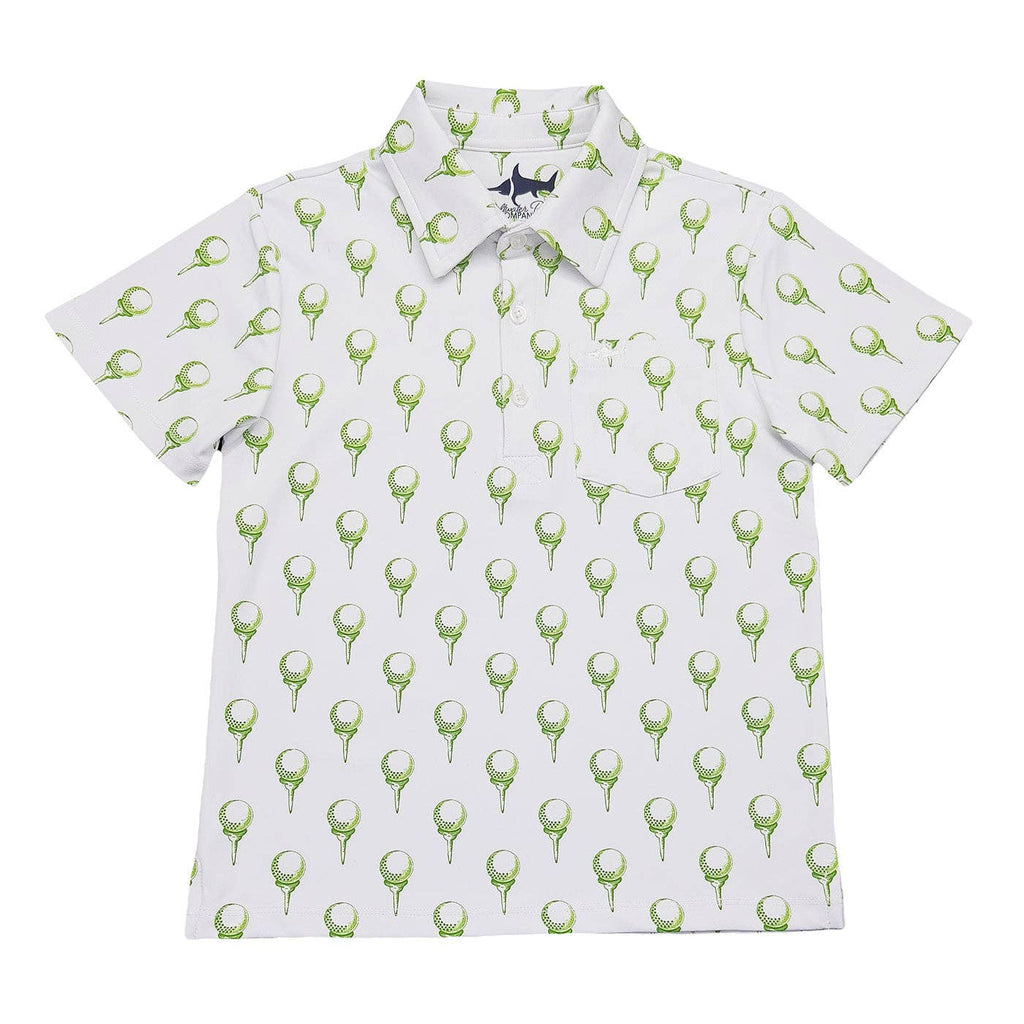Inshore Performance Polo White Golf Print: White Golf Print / 2t