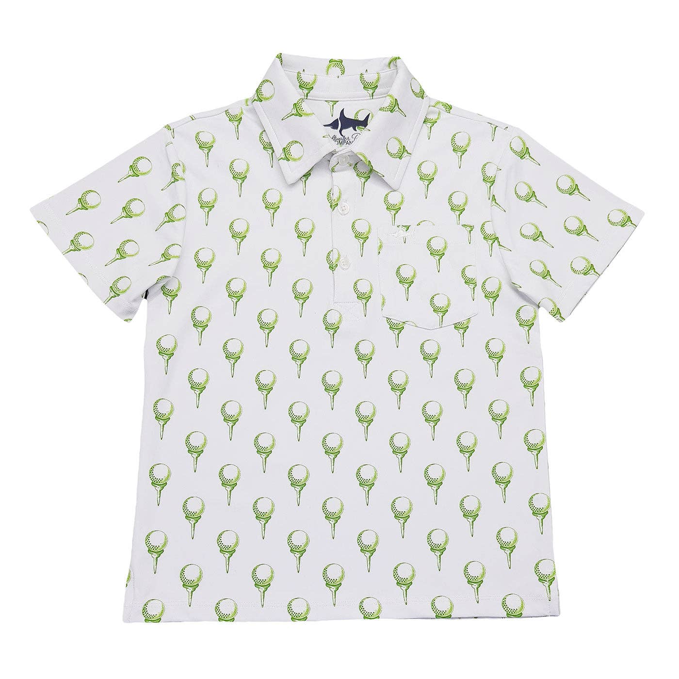 Inshore Performance Polo White Golf Print: White Golf Print / 2t