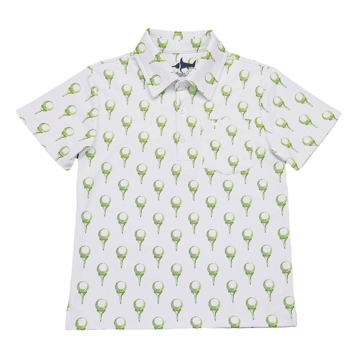 Inshore Performance Polo White Golf Print: White Golf Print / 2t