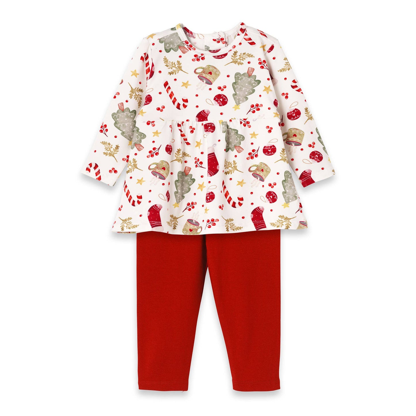 Girls' Christmas Tunic Set – Bamboo Holiday Outfit Set