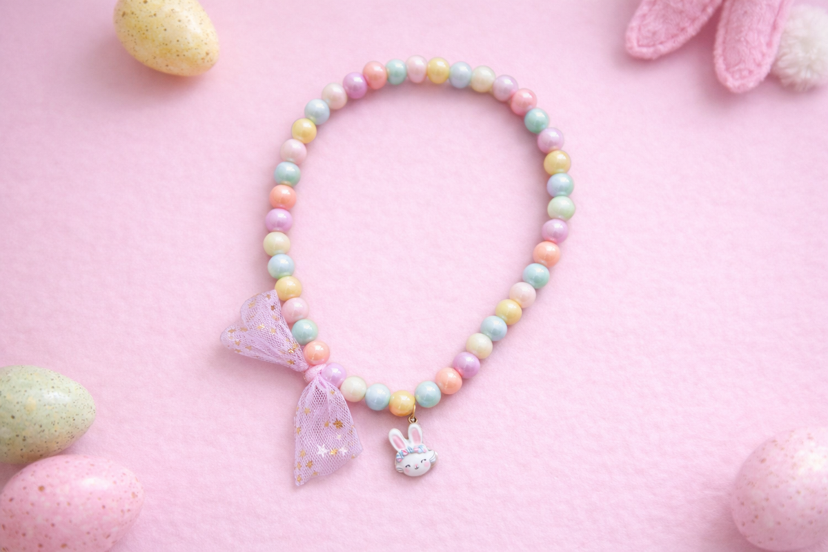 Hoppy Little Bunny Beaded Necklace