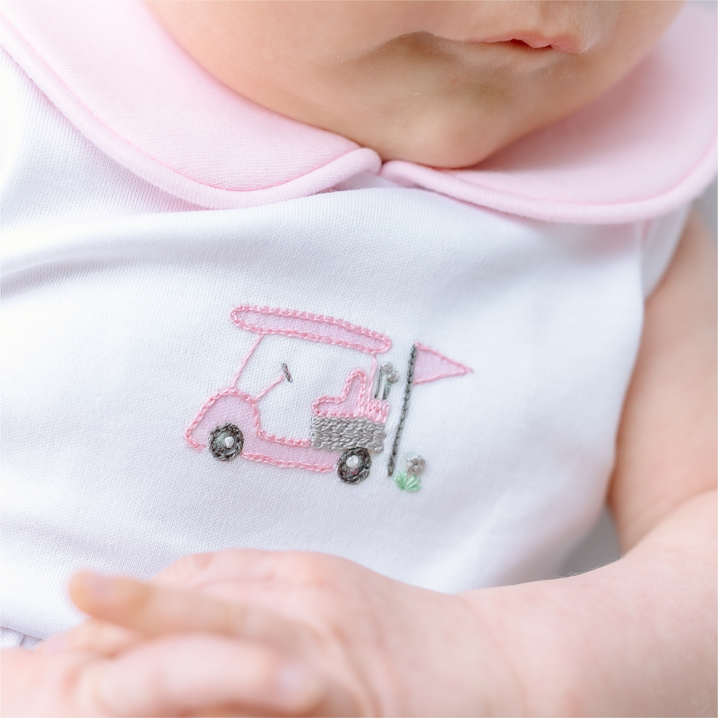 Little Golfer Collared Bubble - Pink
