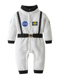 White Astronaut Fleece Baby Costume Jumpsuit
