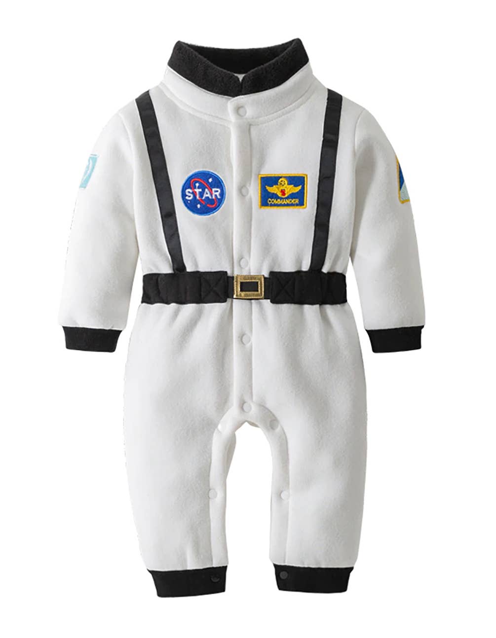 White Astronaut Fleece Baby Costume Jumpsuit