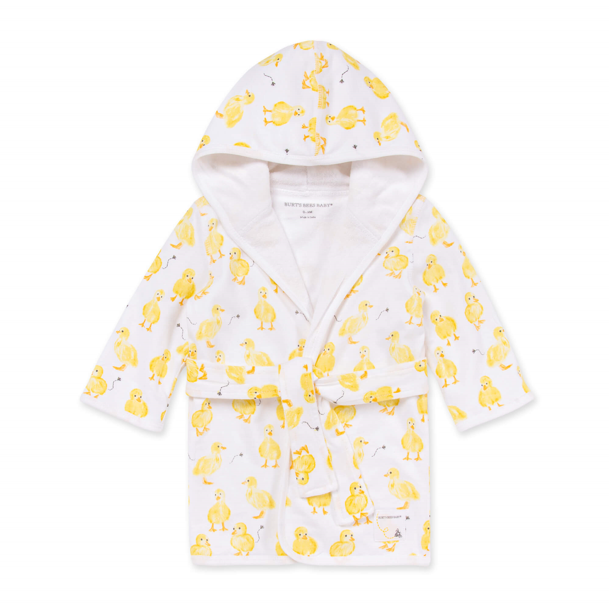 Organic Cotton Knit Terry Hooded Robe - Little Ducks
