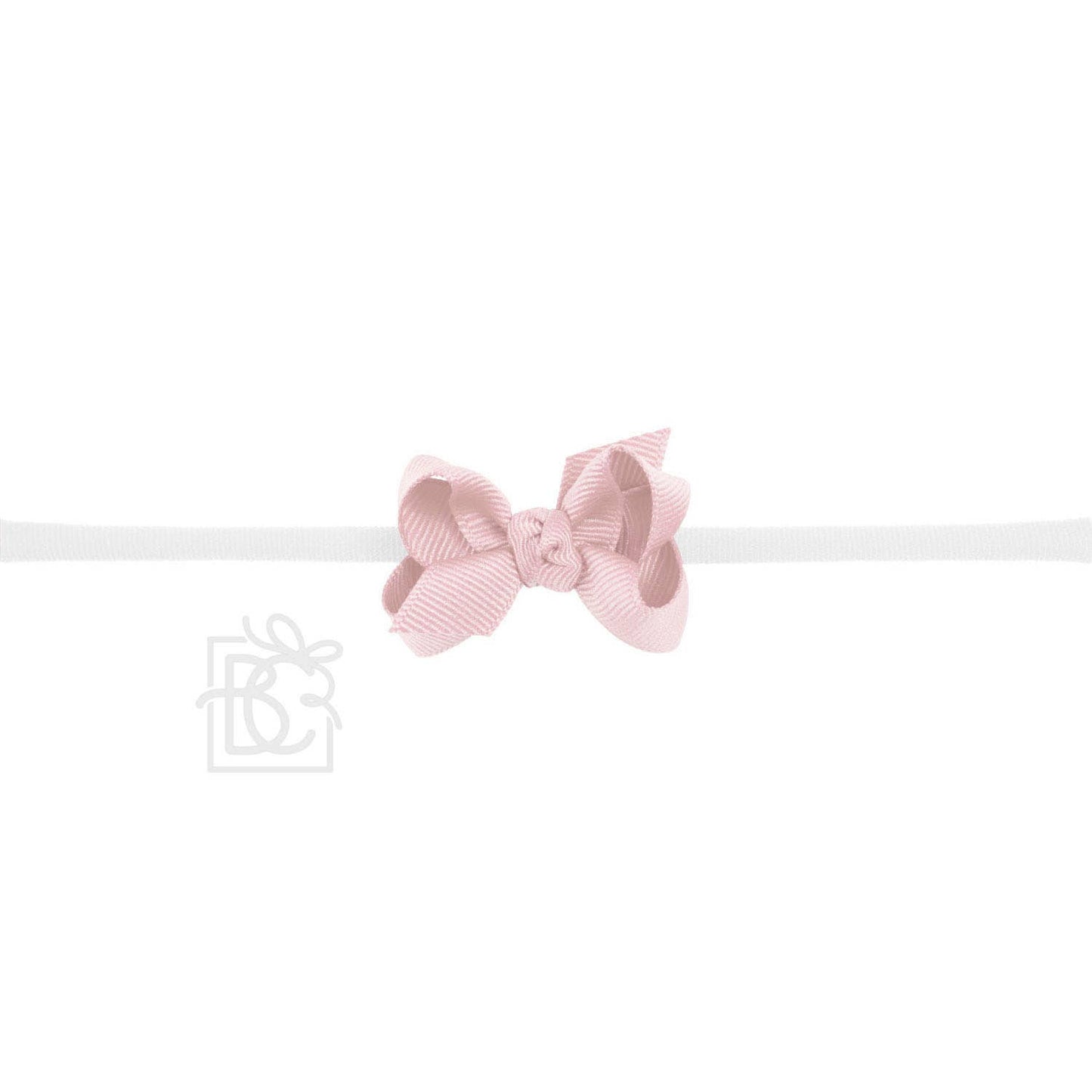 1/4" NYLON PANTYHOSE HEADBAND W/SIGNATURE GROSGRAIN BOW: PINK / 2" Toddler