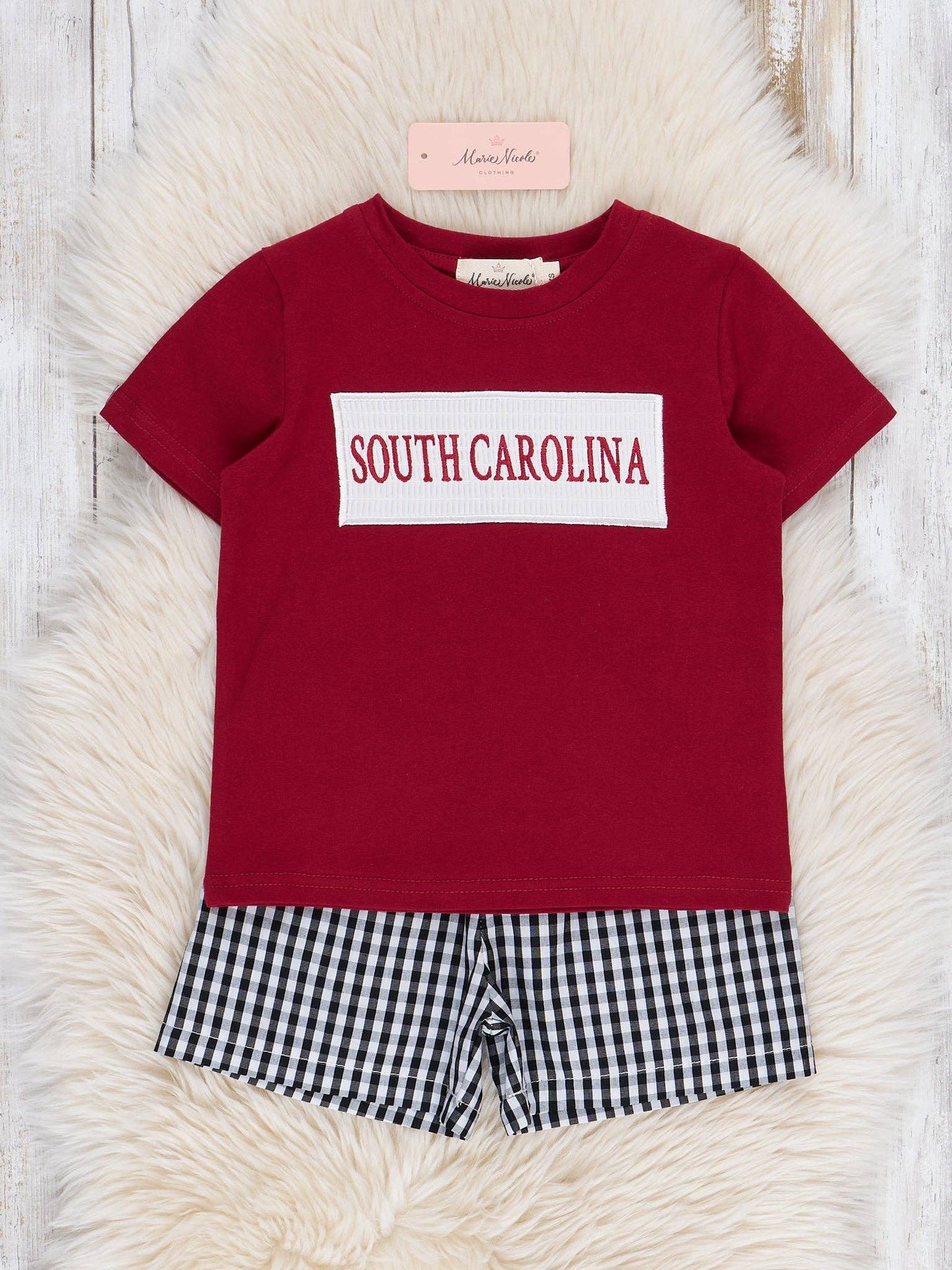 South Carolina Smocked Gingham Outfit