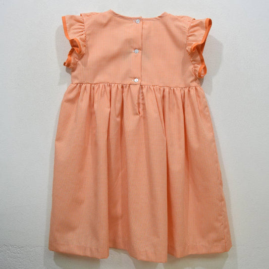 Clemson Tigers Embroidered Orange Gingham Ruffle Dress: 5
