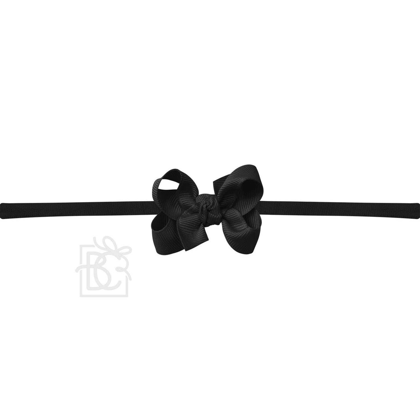 1/4" NYLON PANTYHOSE HEADBAND W/SIGNATURE GROSGRAIN BOW: L. ORCHID / 2" Toddler