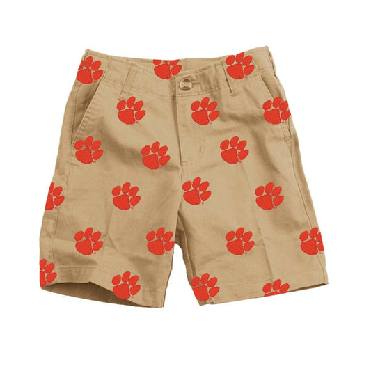Wes & Willy Clemson Tigers Boy's Embroidered Twill Short: