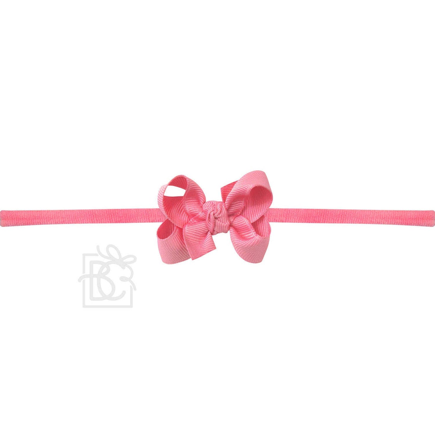 1/4" NYLON PANTYHOSE HEADBAND W/SIGNATURE GROSGRAIN BOW: PINK / 2" Toddler