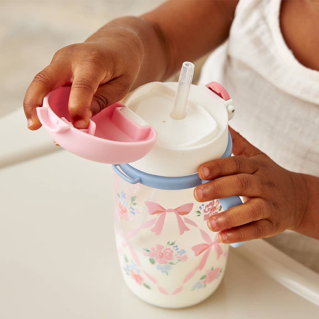 Itzy Sips™ Straw Cup With Snap-Close Lid: Ribbons & Roses