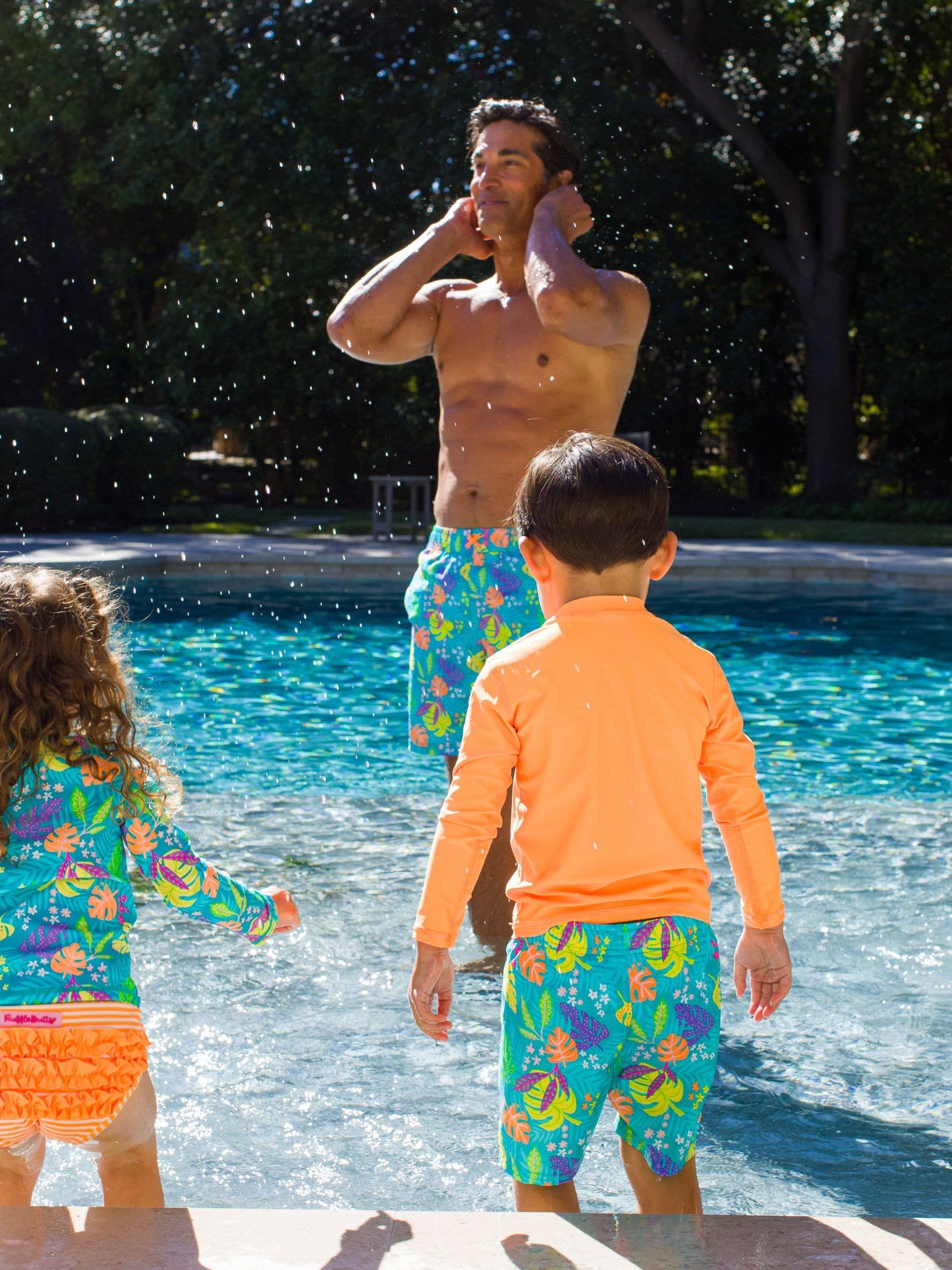 Boys Neon Orange Long Sleeve Rash Guard: Orange