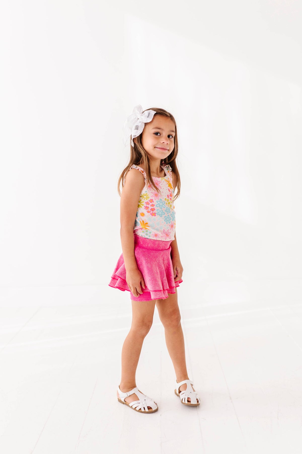 Summer Floral Ribbed Tank