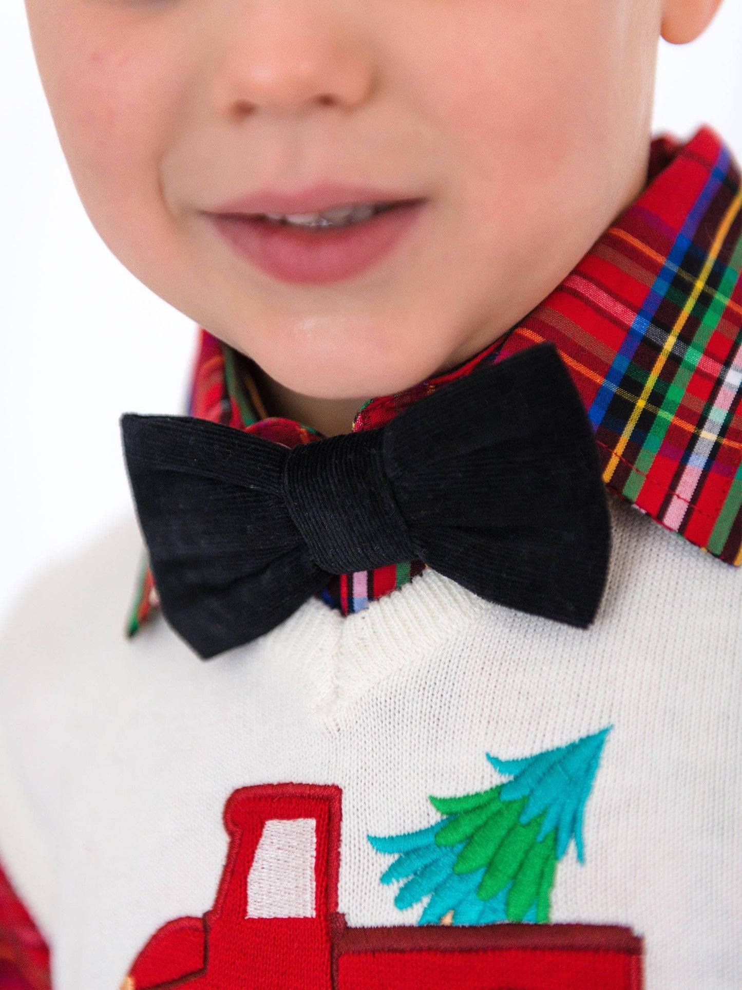 Boys Black Corduroy Bow Tie: Black