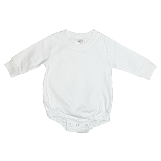 Unisex Long Sleeve Knit Bubble: White