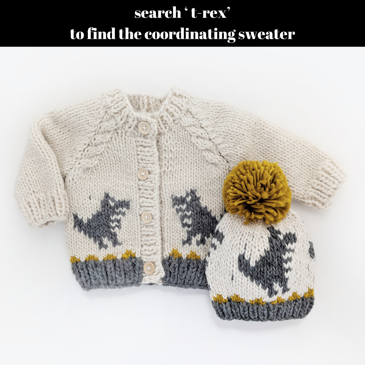 T-Rex Cardigan Sweater for Baby & Toddler
