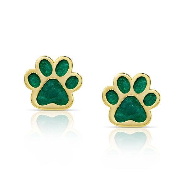 Dog Paw Stud Earrings: Purple
