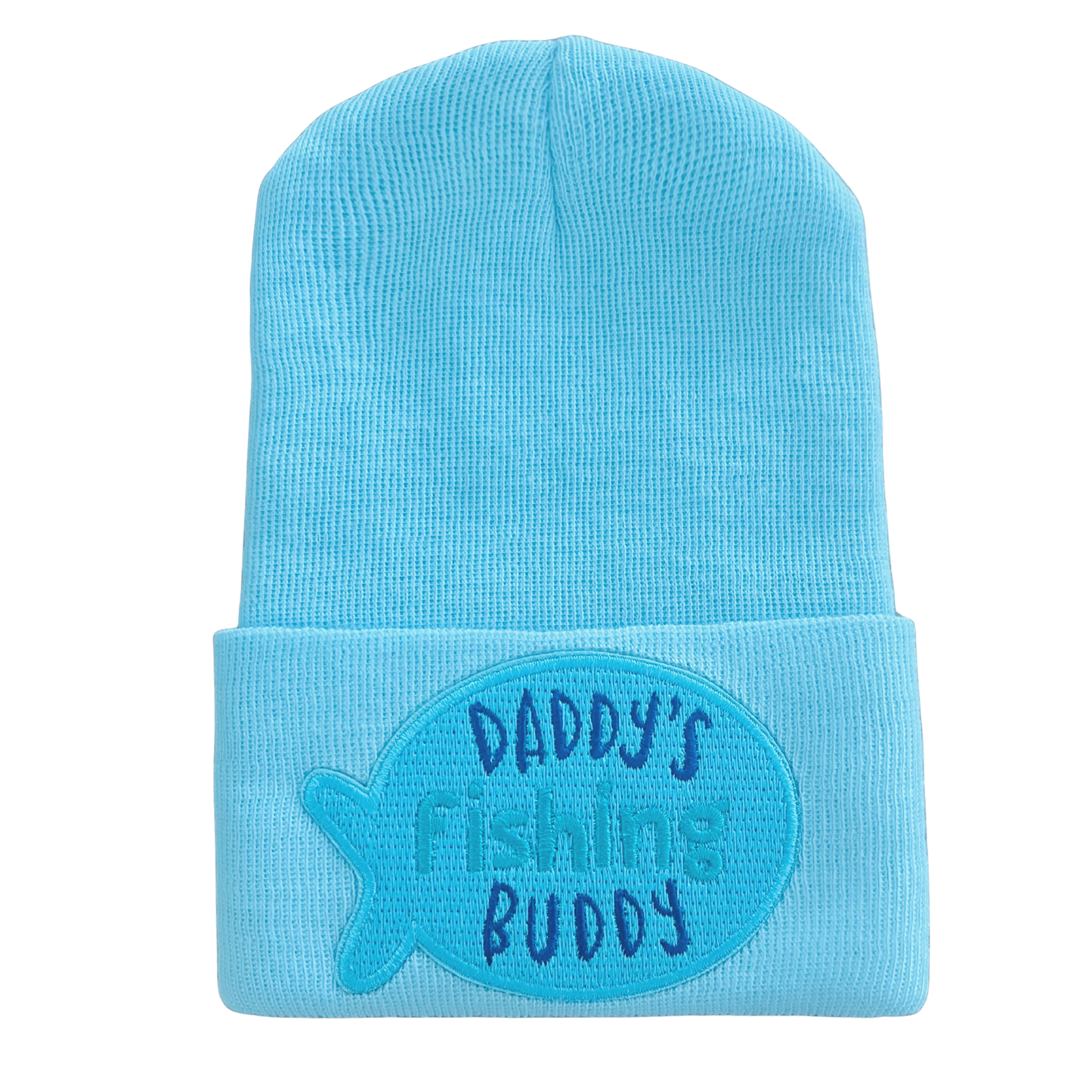 DADDY’S FISHING BUDDY Boy or Girl Fishing Hat Newborn Hat: Blue Boy