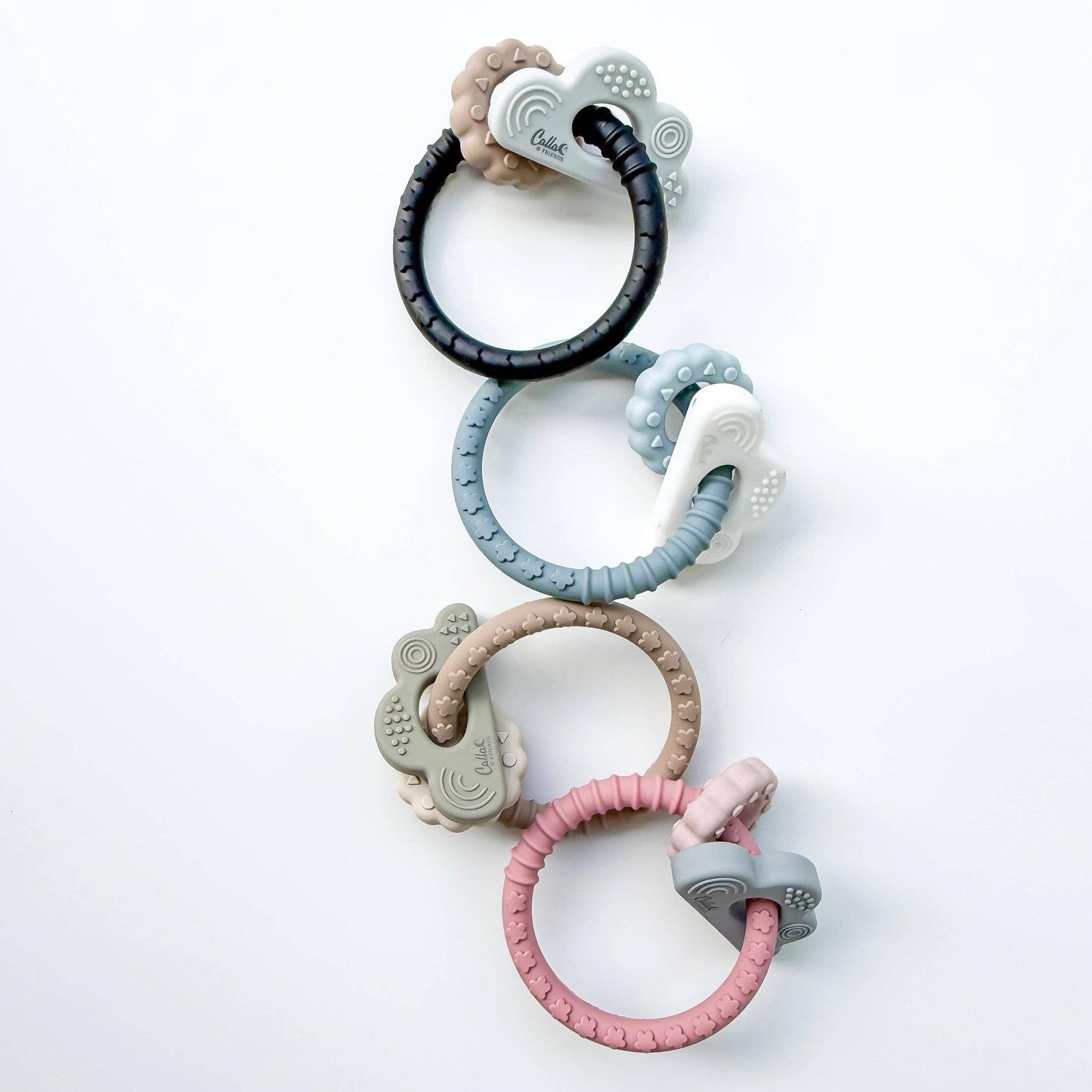 Cloudy Days Silicone Teether: Petunia Pink