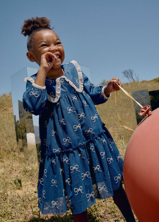 Bowie Dress: Bows In Blue / 5