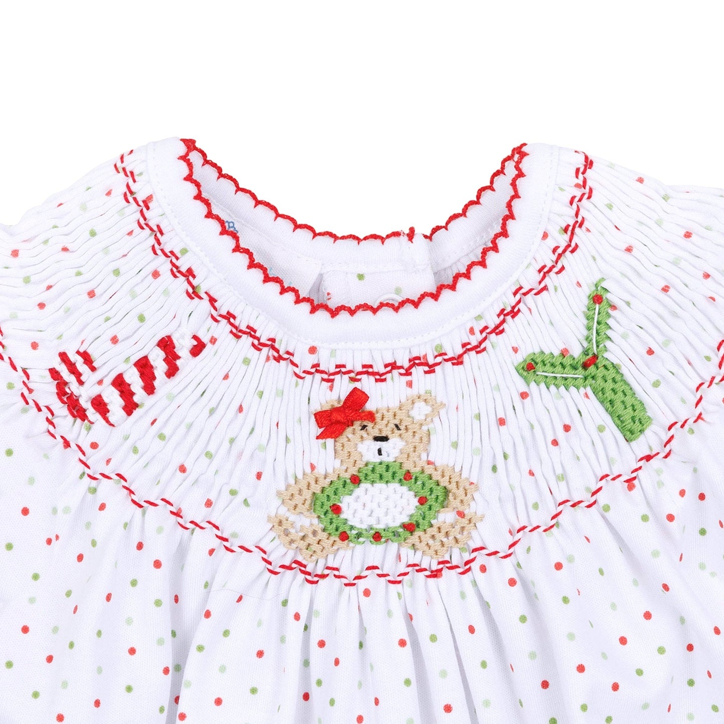 Christmas Joy Classics Bishop Long Sleeve Bubble - Red Girl: 9 Months