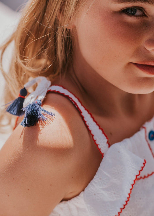 Bubbles Top: White Eyelet