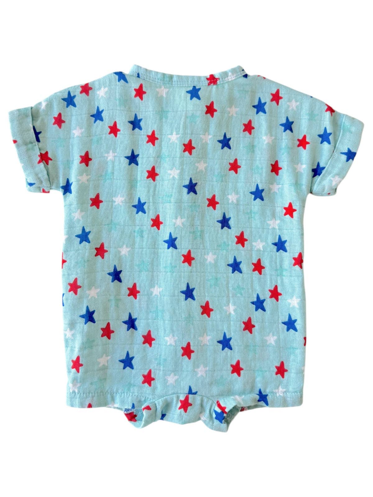 Splendid Stars Blue / Muslin Henley Shortall: 18-24M