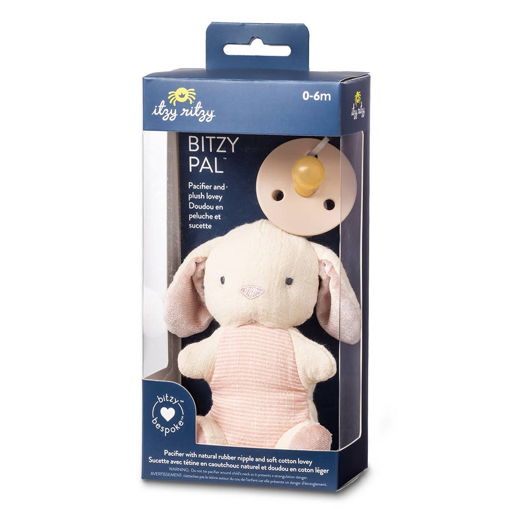 Bitzy Pal Natural Rubber Pacifier & Plush - Bunny