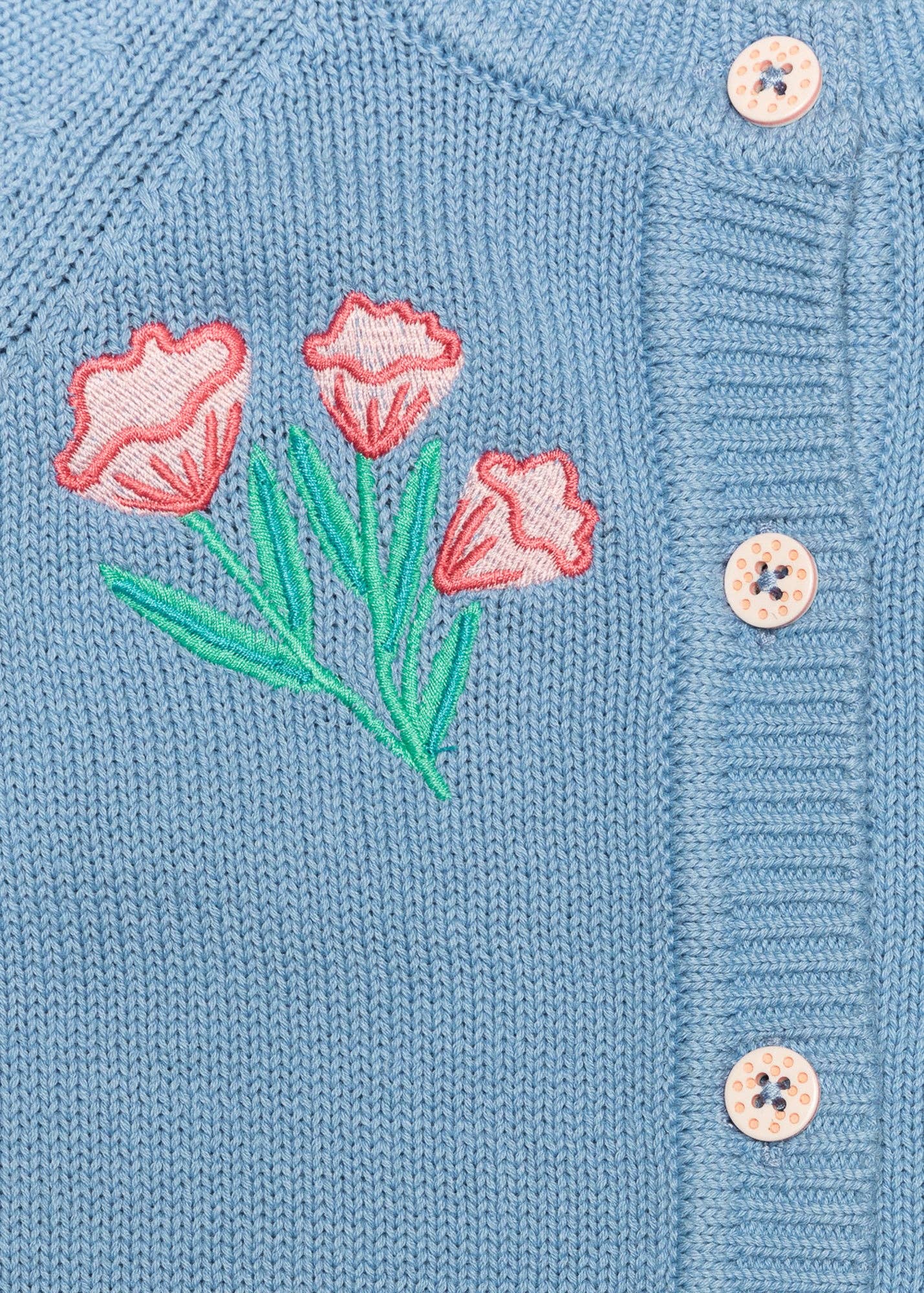 Rosebud Bouquet Cardigan: Cornflower Blue / 5