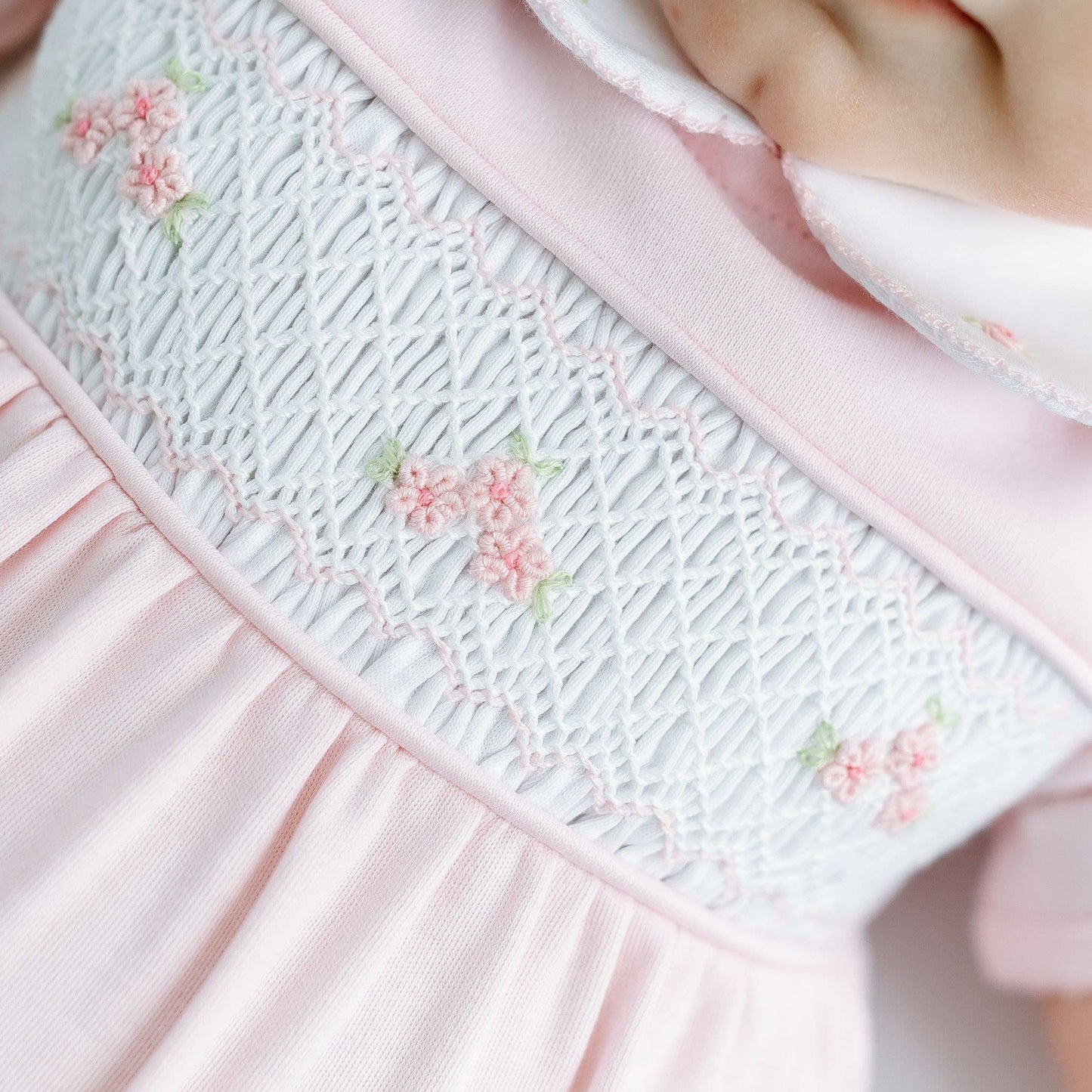 Willow's Classics Smocked Short Sleeve Bubble - Pink:
