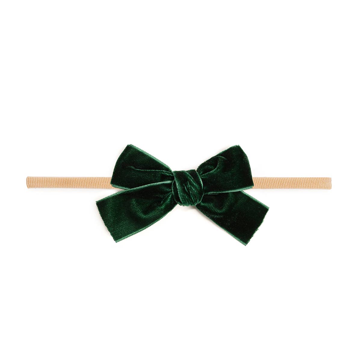 Emerald Green Velvet Bow Christmas Baby Headband - Hair Bows