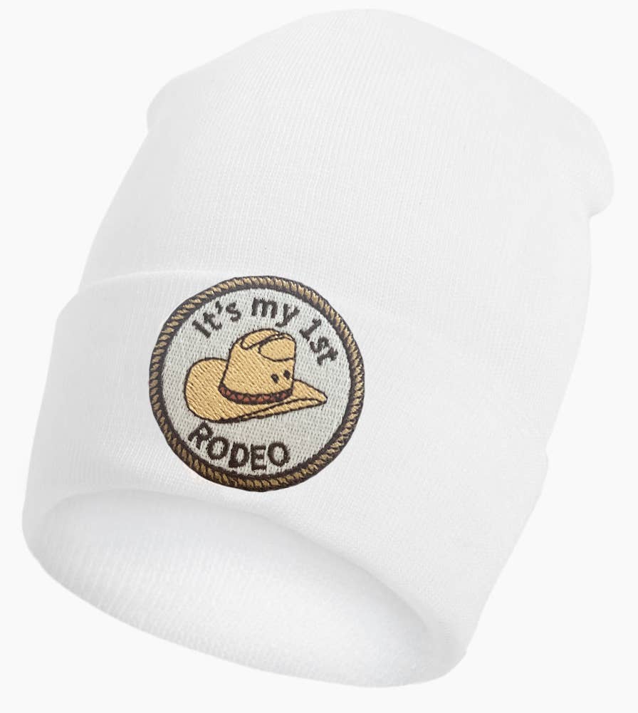 It's My 1st Rodeo Newborn Cowboy Hospital Hat: Tan