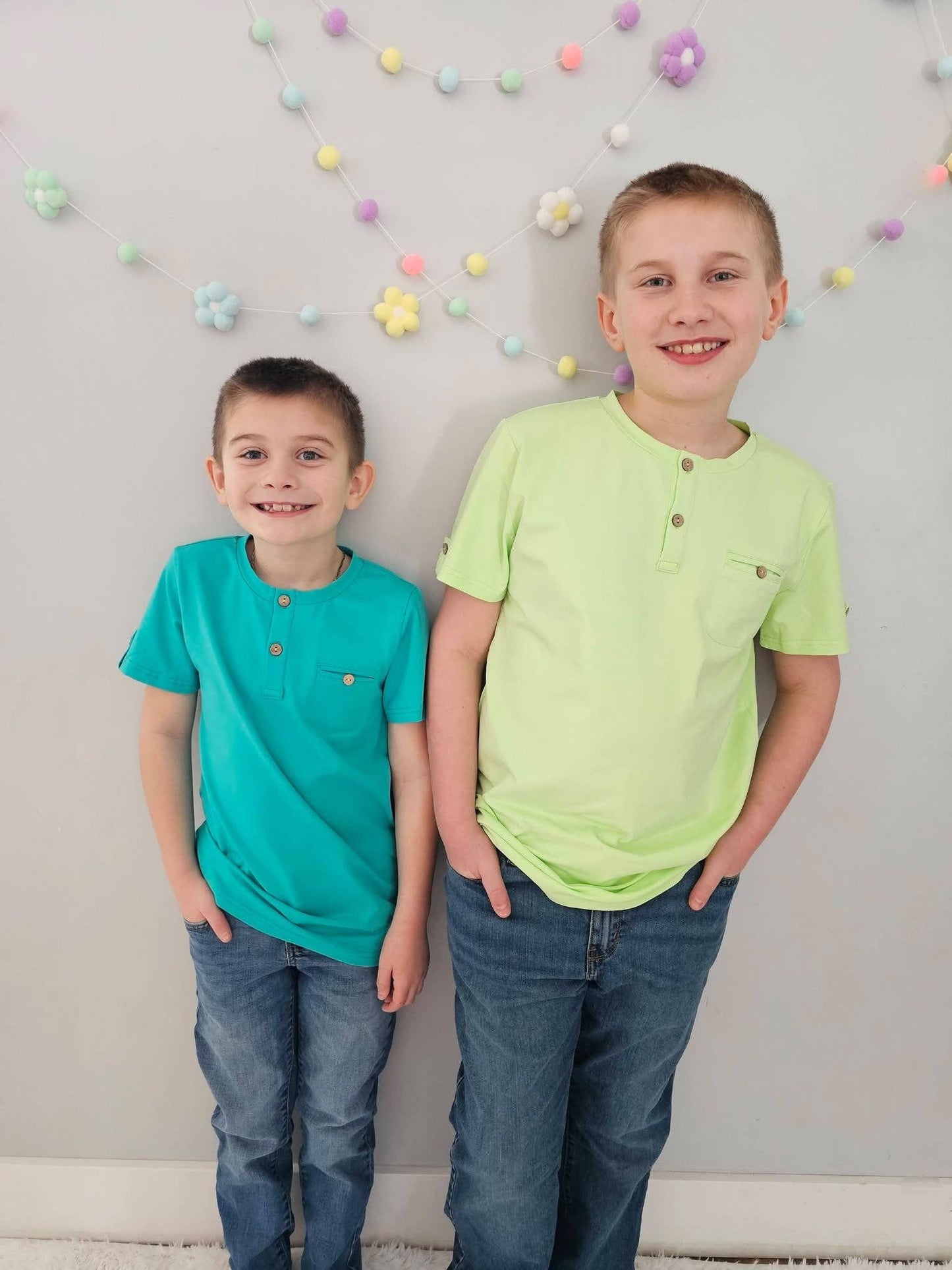 Boys Teal Short Sleeve Shirt