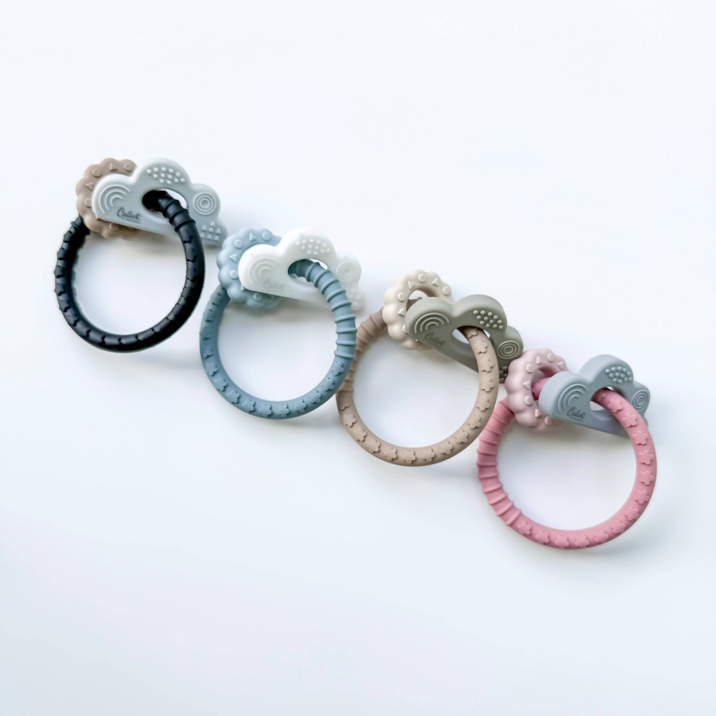 Cloudy Days Silicone Teether: Petunia Pink