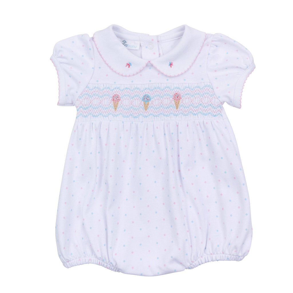 Ice Cream Classics Smocked Collared Bubble: