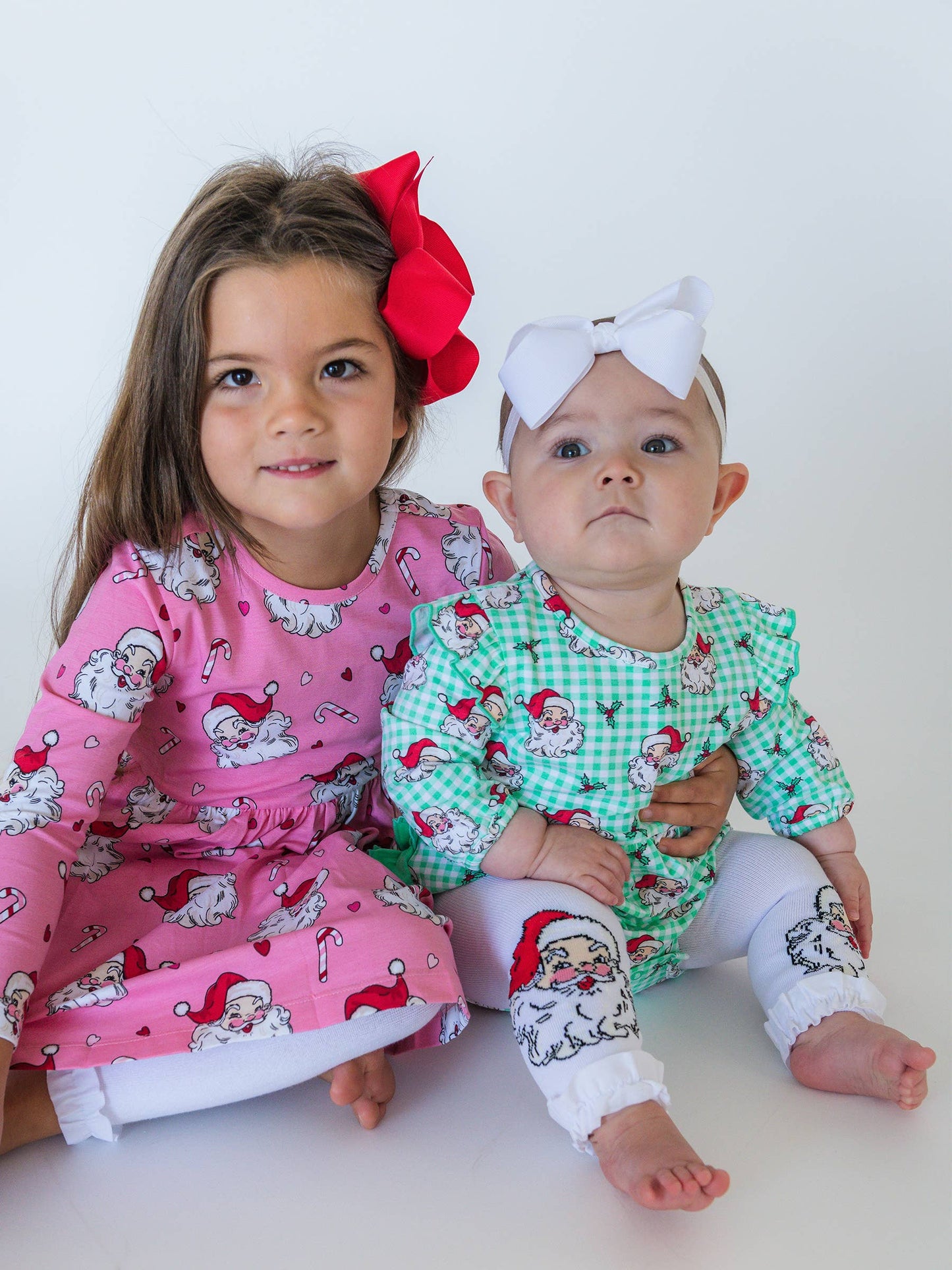 Girls Santa Joy Patterned Footless Ruffle Tights: White