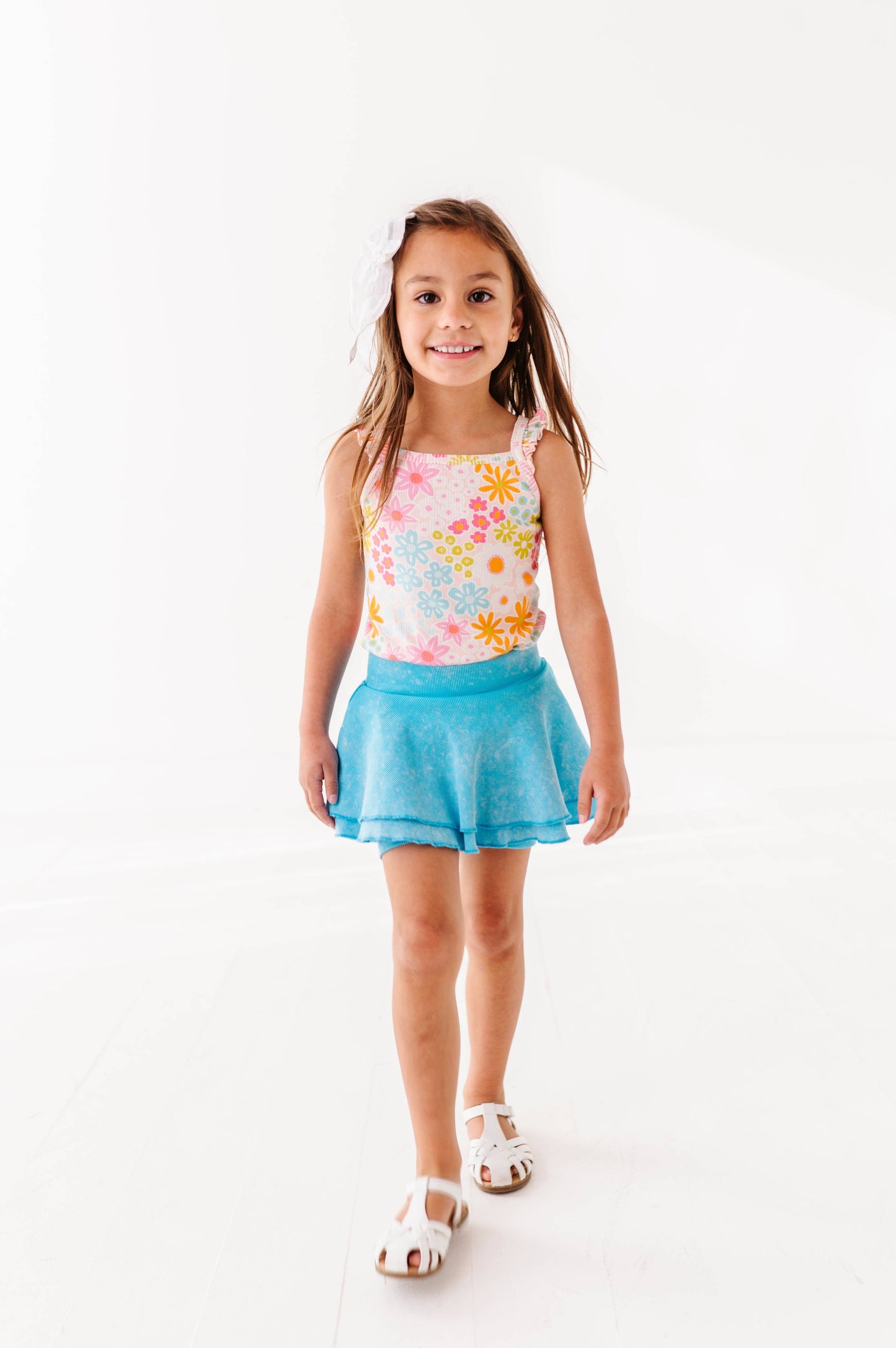 Capri Blue Ribbed Skort