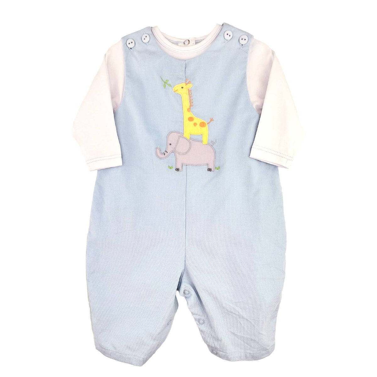 Stacked Animal Applique Longall in Blue: