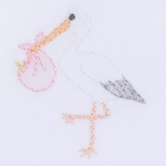 Vintage Stork Gathered Gown - Pink: