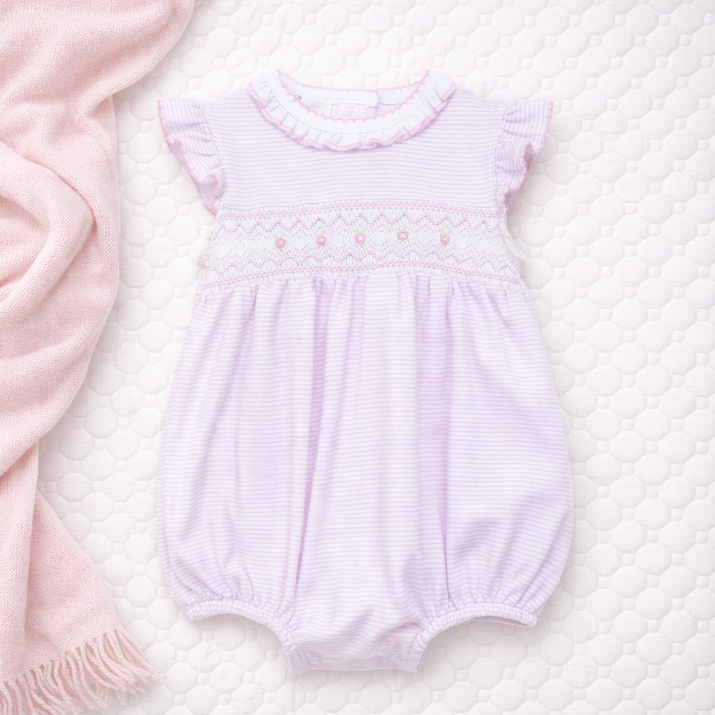 Julia Smocked Bubble - Pink