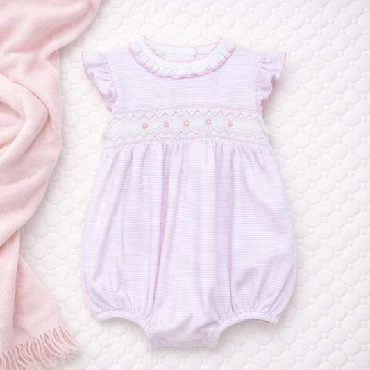 Julia Smocked Bubble - Pink