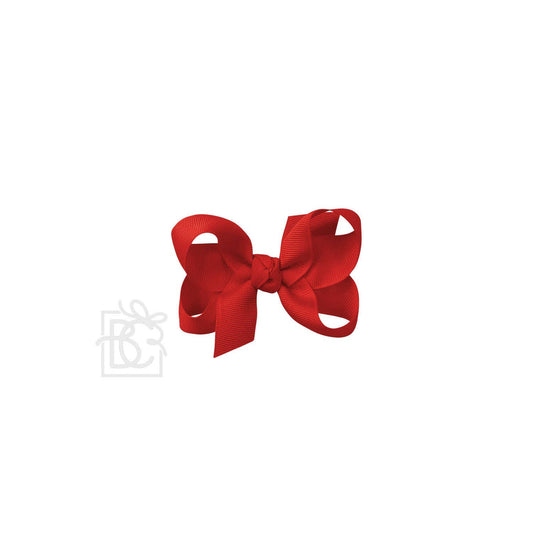 SIGNATURE GROSGRAIN BOW ON CLIP: 3.5" Medium - 7/8" Ribbon on Alligator Clip / RED