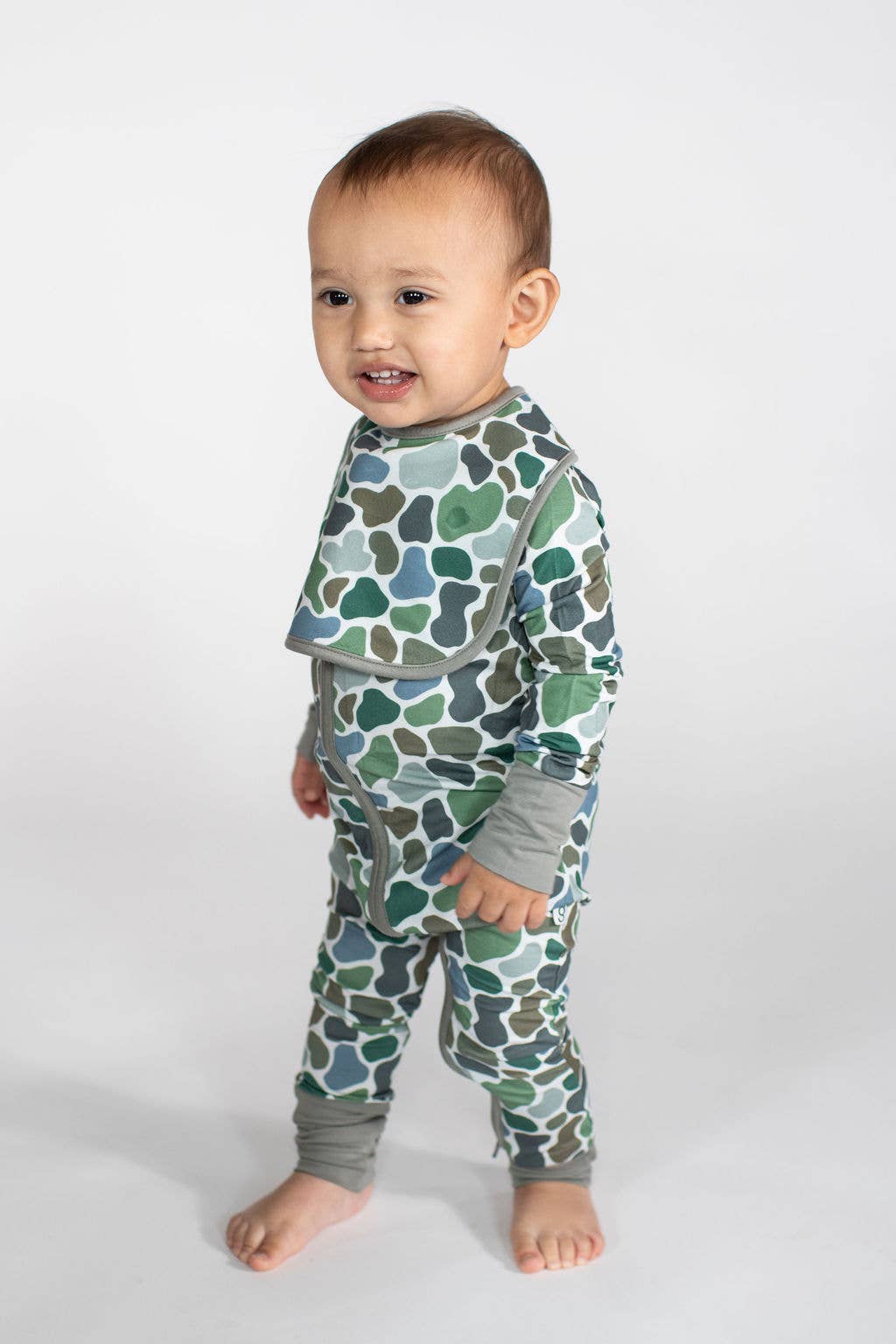 Pebble Camo - Zip Convertible PJs: 6-12M