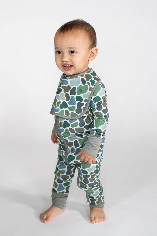 Pebble Camo - Zip Convertible PJs: 6-12M