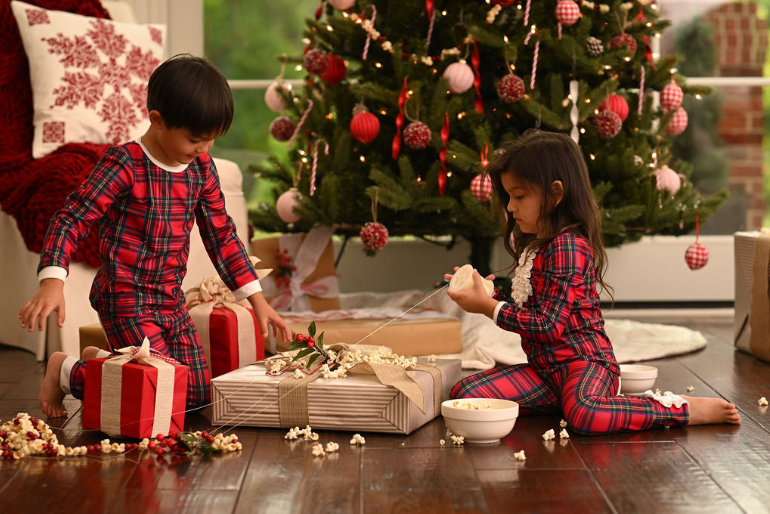 Christmas 2025 Pajamas- Kids- Tartan- Buttflap