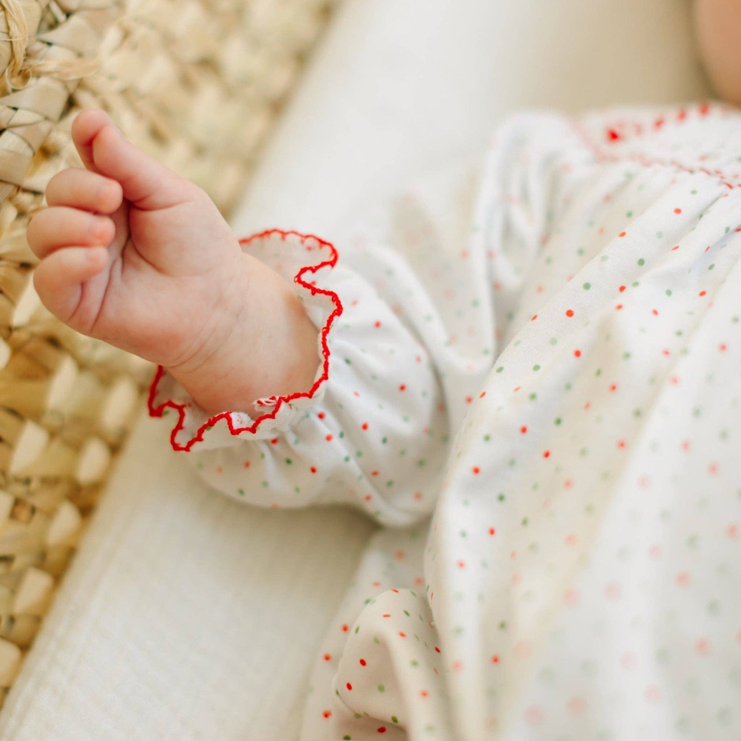 Christmas Joy Classics Bishop Long Sleeve Bubble - Red Girl: 9 Months