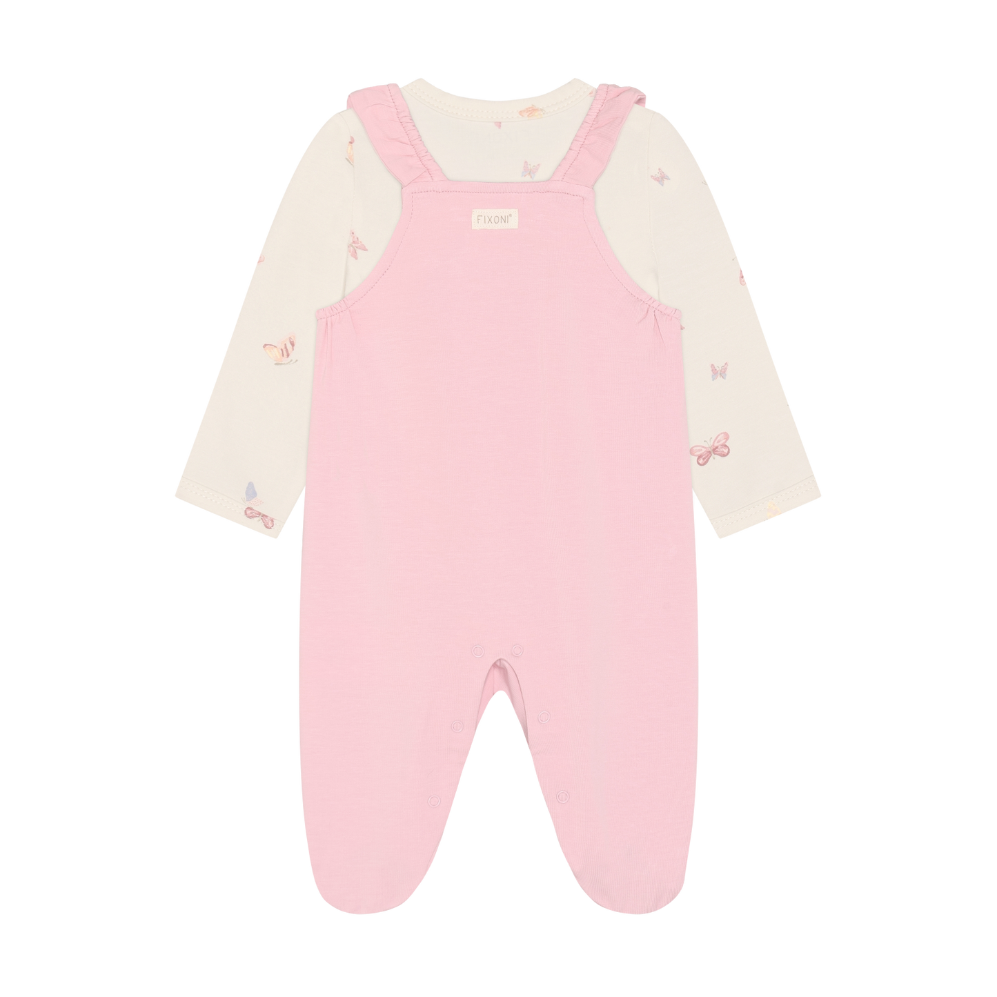 Blush Butterfly Layered Footed Romper Set