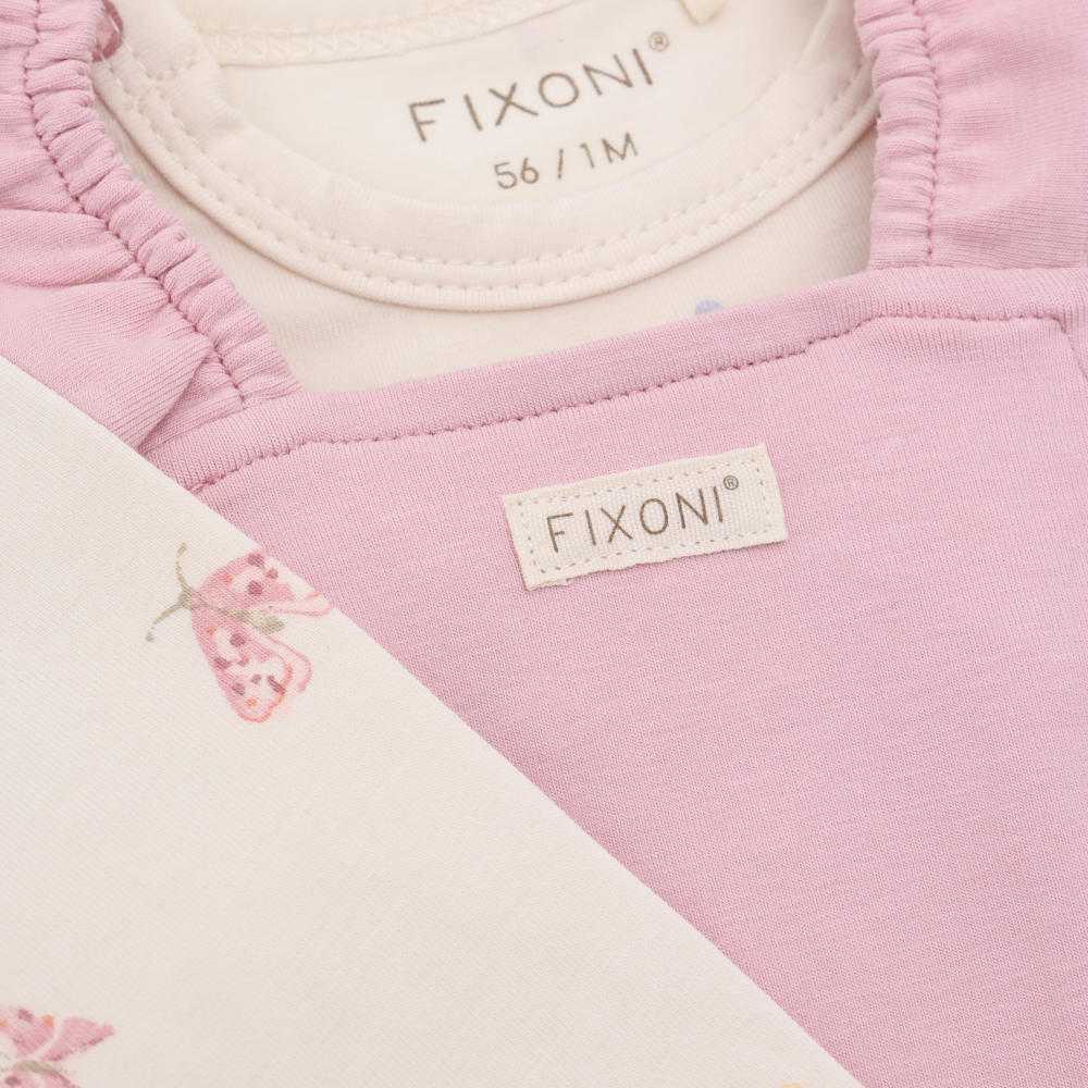 Blush Butterfly Layered Footed Romper Set