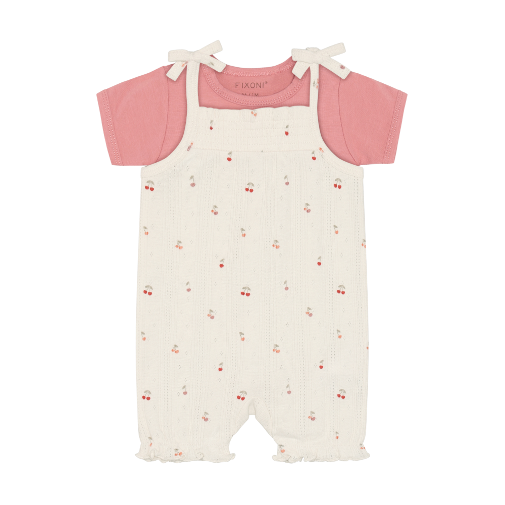 Cherries Short Sleeve Romper Set